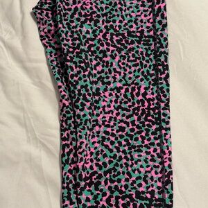 Fabletics Pink and Green Patterned Leggings